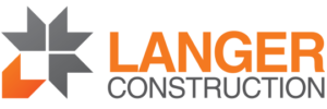 Orange text saying Langer and Grey text saying Construction on the Langer Construction logo